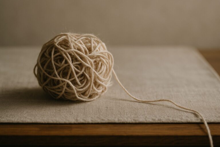 Ball of yarn loosely wrapped demonstrating high anxiety.